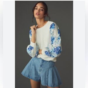 Porridge size Medium by Anthropologie Porridge Textured Sweatshirt